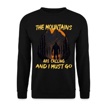 The Mountains Are Calling and I Must Go - Unisex Sweatshirt - black - Front - Alina (178cm) & Michal (187cm)