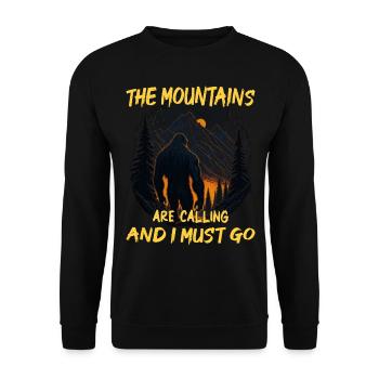 The Mountains Are Calling and I Must Go - Bigfoot - Unisex Sweatshirt - black - Front - Alina (178cm) & Michal (187cm)