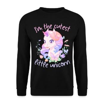 Kawaii Unicorn, Unicorn Girl, Saying - Unisex Sweatshirt - black - Front - Alina (178cm) & Michal (187cm)