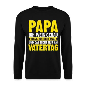 Vater Vatertag Papa - Unisex Pullover - Schwarz - Vorne - Alina (178cm) & Michal (187cm)