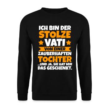 Vater Tochter Vatertag Papa - Unisex Pullover - Schwarz - Vorne - Alina (178cm) & Michal (187cm)