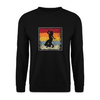 Chanter rétro - Sweat-shirt Unisexe - noir - Devant - Alina (178cm) & Michal (187cm)