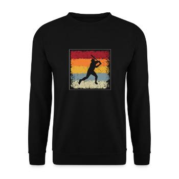 Baseball Retro - Unisex Pullover - Schwarz - Vorne - Alina (178cm) & Michal (187cm)