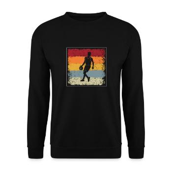 Basketball Retro - Unisex Pullover - Schwarz - Vorne - Alina (178cm) & Michal (187cm)