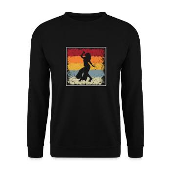 Chanter rétro - Sweat-shirt Unisexe - noir - Devant - Alina (178cm) & Michal (187cm)