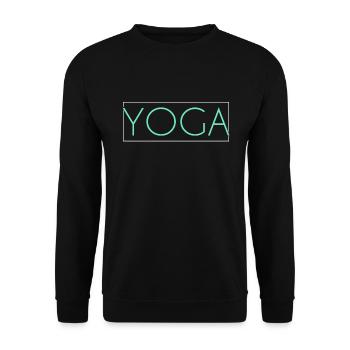 Lettrage yoga - Sweat-shirt Unisexe - noir - Devant - Alina (178cm) & Michal (187cm)