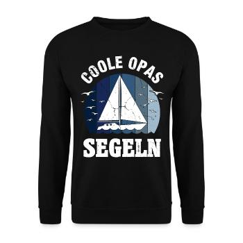 Segeln Segler Segelboot Boot Opa Vatertag Geschenk - Unisex Pullover - Schwarz - Vorne - Alina (178cm) & Michal (187cm)
