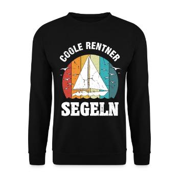 Coole Rentner Segeln Segler Segelboot Geschenk - Unisex Pullover - Schwarz - Vorne - Alina (178cm) & Michal (187cm)