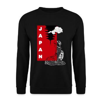 Japon Temple Japonais Yoga Manga Méditation - Sweat-shirt Unisexe - noir - Devant - Alina (178cm) & Michal (187cm)