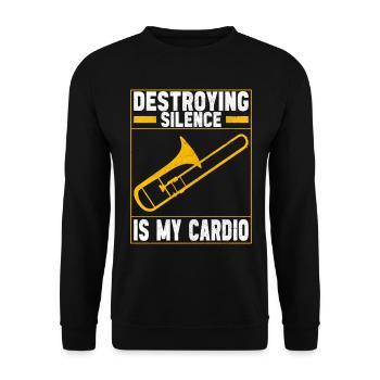 Posaune Trombone - Sweat-shirt Unisexe - noir - Devant - Alina (178cm) & Michal (187cm)