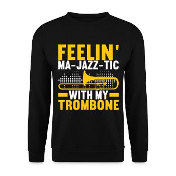 Posaune Trombone - Sweat-shirt Unisexe - noir - Devant - Alina (178cm) & Michal (187cm)