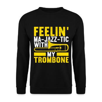 Posaune Trombone - Sweat-shirt Unisexe - noir - Devant - Alina (178cm) & Michal (187cm)