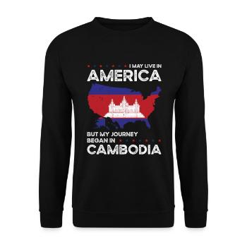 Né: Cambodgien, Cambodgien, Américain, États-Unis - Sweat-shirt Unisexe - noir - Devant - Alina (178cm) & Michal (187cm)