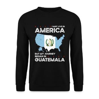 Né: Guatemala, Guatemala, Américain, États-Unis - Sweat-shirt Unisexe - noir - Devant - Alina (178cm) & Michal (187cm)