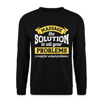 Massothérapeute, thérapeute, massothérapeute agréé - Sweat-shirt Unisexe - noir - Devant - Alina (178cm) & Michal (187cm)