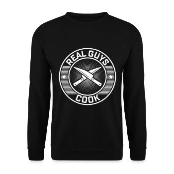 Real Guys Cook Chef Cook Tools Restaurant Chef Coo - Unisex Pullover - Schwarz - Vorne - Alina (178cm) & Michal (187cm)