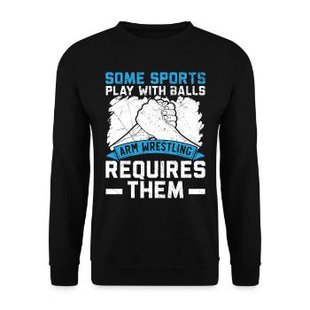Sportspiele mit Bällen Armdrücken erfordert sie - Unisex Pullover - Schwarz - Vorne - Alina (178cm) & Michal (187cm)