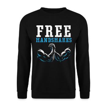 Free handshake wrestler arm wrestling arm wrestling - Unisex Sweatshirt - black - Front - Alina (178cm) & Michal (187cm)