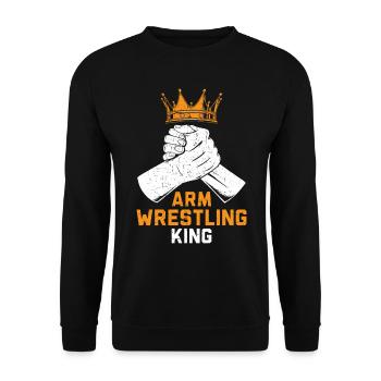 Arm wrestling king arm wrestling arm wrestling arm wrestling - Unisex Sweatshirt - black - Front - Alina (178cm) & Michal (187cm)