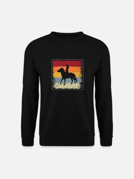 Pferde Reiten Retro - Unisex Pullover - Schwarz