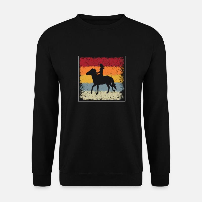 Pferde Reiten Retro - Unisex Pullover - Schwarz