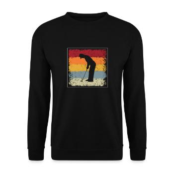 Golf Retro - Unisex Pullover - Schwarz - Vorne - Alina (178cm) & Michal (187cm)