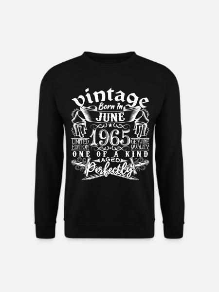 1965 Juni 1965 Jahrestag Juni 1965 Juni - Unisex Pullover - Schwarz