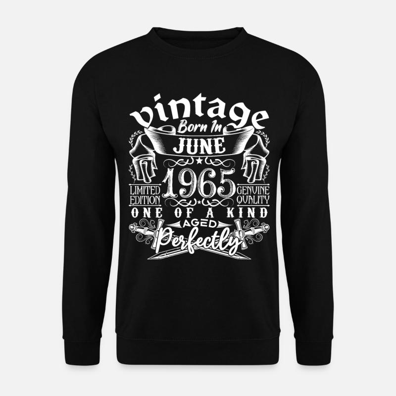 1965 Juni 1965 Jahrestag Juni 1965 Juni - Unisex Pullover - Schwarz