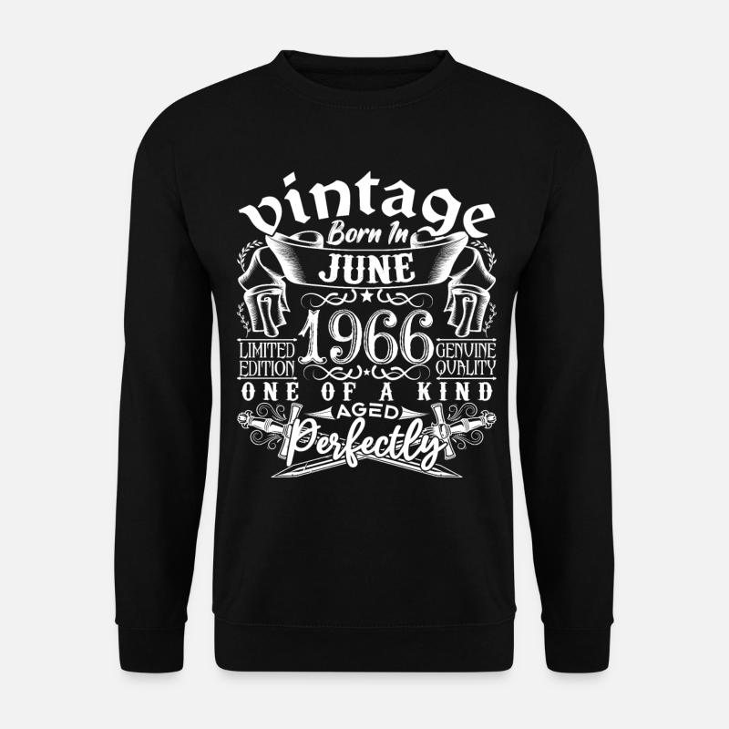 1966 Juni 1966 Jahrestag Juni 1966 Juni - Unisex Pullover - Schwarz