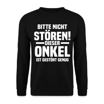 Patenonkel Onkel - Unisex Pullover - Schwarz - Vorne - Alina (178cm) & Michal (187cm)