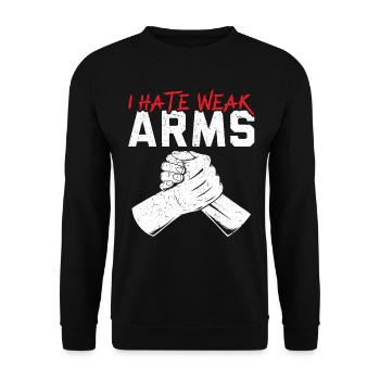 Je déteste les bras faibles, le bras de fer, le bras de fer - Sweat-shirt Unisexe - noir - Devant - Alina (178cm) & Michal (187cm)