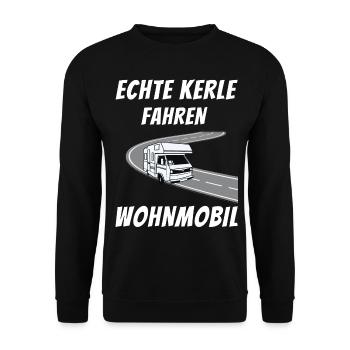 Echte Kerle fahren Wohnmobil Camping Camper - Unisex Pullover - Schwarz - Vorne - Alina (178cm) & Michal (187cm)