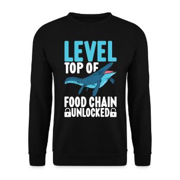 Mosasaurus Dinosaurier - Unisex Pullover - Schwarz - Vorne - Alina (178cm) & Michal (187cm)