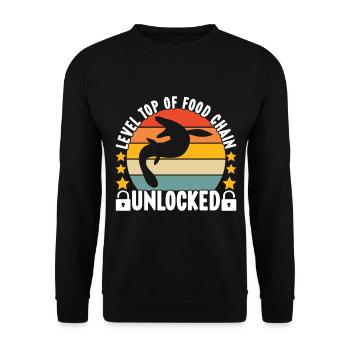 Mosasaurus Dinosaurier - Unisex Pullover - Schwarz - Vorne - Alina (178cm) & Michal (187cm)