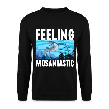 Mosasaurus Dinosaurier - Unisex Pullover - Schwarz - Vorne - Alina (178cm) & Michal (187cm)