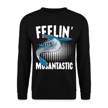 Mosasaurus Dinosaurier - Unisex Pullover - Schwarz - Vorne - Alina (178cm) & Michal (187cm)