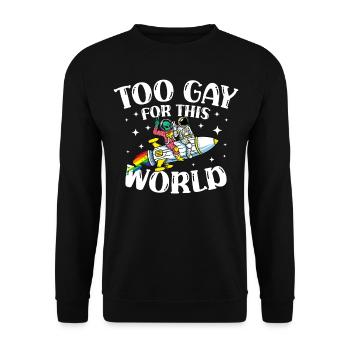 Zu Schwul Für Diese Welt Gay Pride Parade Lgbtq - Unisex Pullover - Schwarz - Vorne - Alina (178cm) & Michal (187cm)