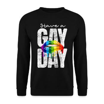 Avoir une journée gay gay sexuelle - Sweat-shirt Unisexe - noir - Devant - Alina (178cm) & Michal (187cm)