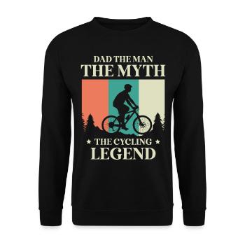 Dad, the man, the myth, the cycling legend, biker - Unisex Sweatshirt - black - Front - Alina (178cm) & Michal (187cm)