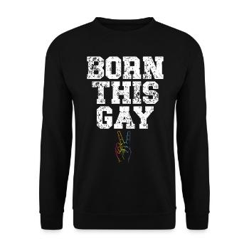 Né ce gay diversité sexuelle gay - Sweat-shirt Unisexe - noir - Devant - Alina (178cm) & Michal (187cm)