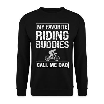 My favorite riding friends call me dad - Unisex Sweatshirt - black - Front - Alina (178cm) & Michal (187cm)