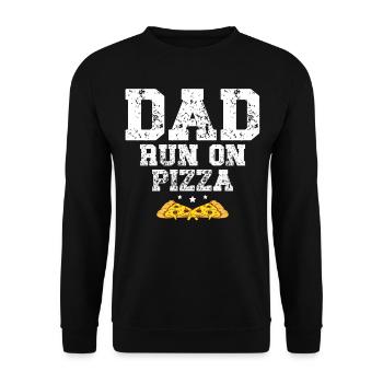 Daddy runs on pizza lover Best dad of all - Unisex Sweatshirt - black - Front - Alina (178cm) & Michal (187cm)