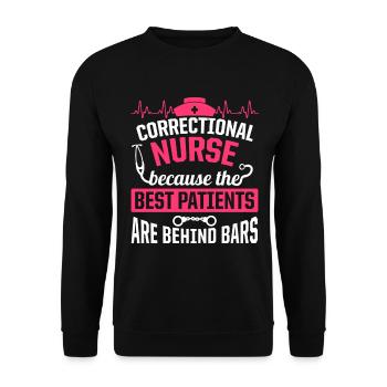 Correctional Nurse Nursing Correction Officer - Unisex Sweatshirt - black - Front - Alina (178cm) & Michal (187cm)