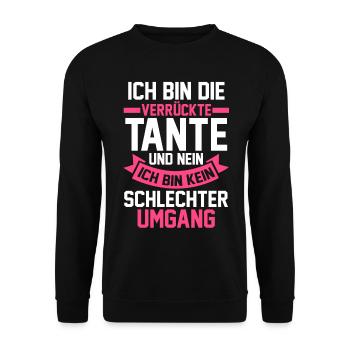 Patentante Tante - Unisex Pullover - Schwarz - Vorne - Alina (178cm) & Michal (187cm)