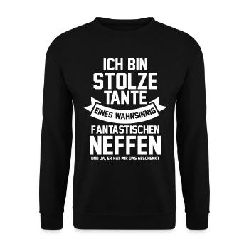 Godmother Nephew Aunt - Unisex Sweatshirt - black - Front - Alina (178cm) & Michal (187cm)