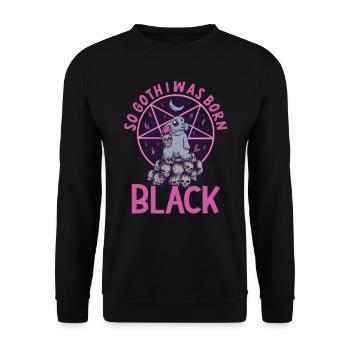 Satan Beelzebub Devil Gothic Pentagram Mystical - Unisex Sweatshirt - black - Front - Alina (178cm) & Michal (187cm)