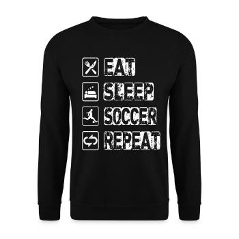 Eat Sleep Soccer Repeat - Unisex Sweatshirt - black - Front - Alina (178cm) & Michal (187cm)