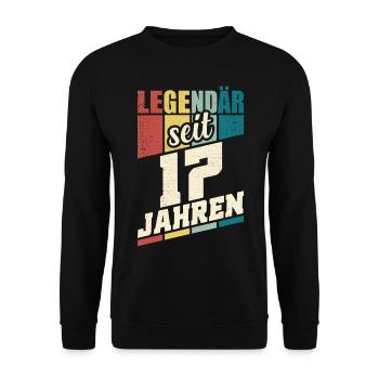 17. Geburtstag Legendär Seit 17 Jahren Legende 17 - Unisex Pullover - Schwarz - Vorne - Alina (178cm) & Michal (187cm)