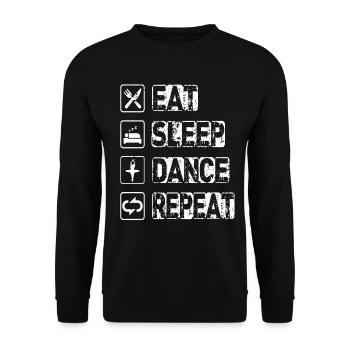 Eat Sleep Dance Repeat - Unisex Pullover - Schwarz - Vorne - Alina (178cm) & Michal (187cm)