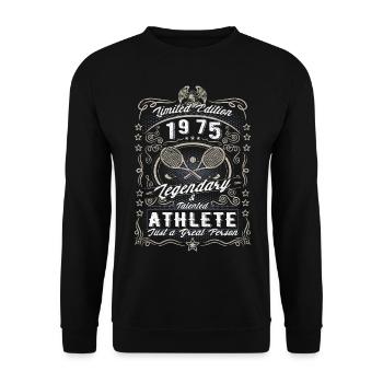 Vintage 1975 Tennis Anniversaire Cadeau Hobby - Sweat-shirt Unisexe - noir - Devant - Alina (178cm) & Michal (187cm)